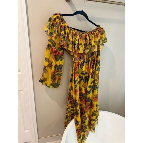 Misa Los Angeles Women's Asymmetric One Shoulder Floral Midi Dress Size M - Picture 5 of 6